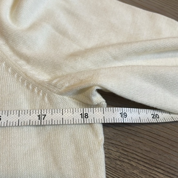 RSVP By Talbots Lightweight Sweater Pearl-Embellished collar Cream Women’s S NEW - Picture 7 of 13